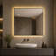 Miroir de salle de bain 30 po x 36 po à DEL avec cadre en aluminium, anti-buée, fonction mémoire, fixation murale horizontale ou verticale-129441813