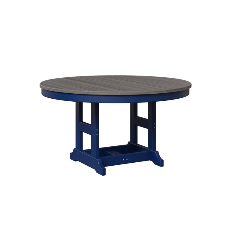 Table ronde 38 po pour enfants Berlin Gardens, Bois flottant gris, Bleu pacifique