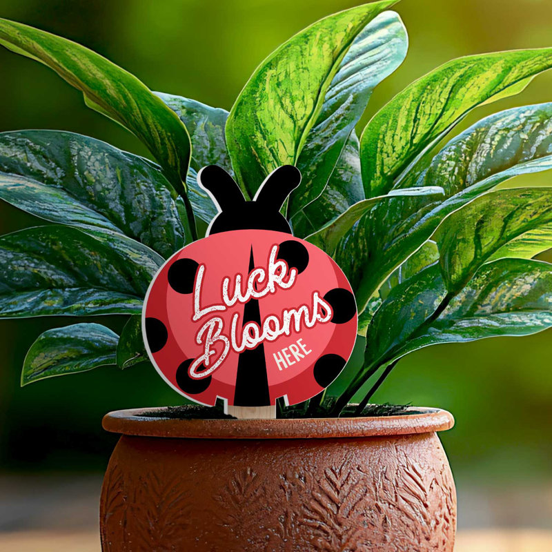 Piquet de jardin en forme de coccinelle Highland Home Luck Blooms