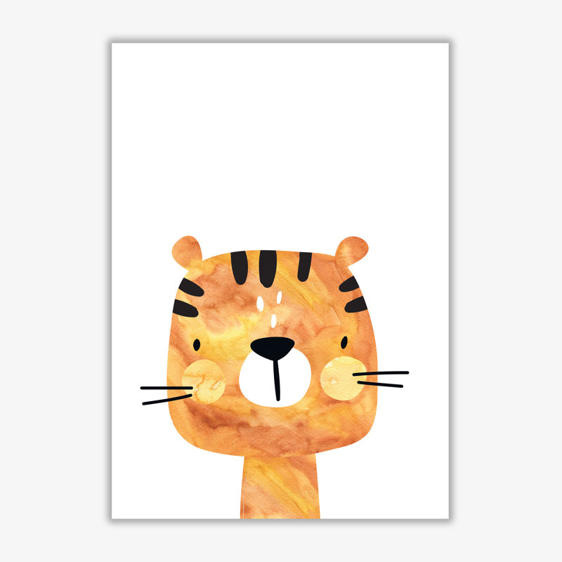 Scandi Tiger - Painting, 42 cm H x 30 cm W x 1 cm D, No Frame