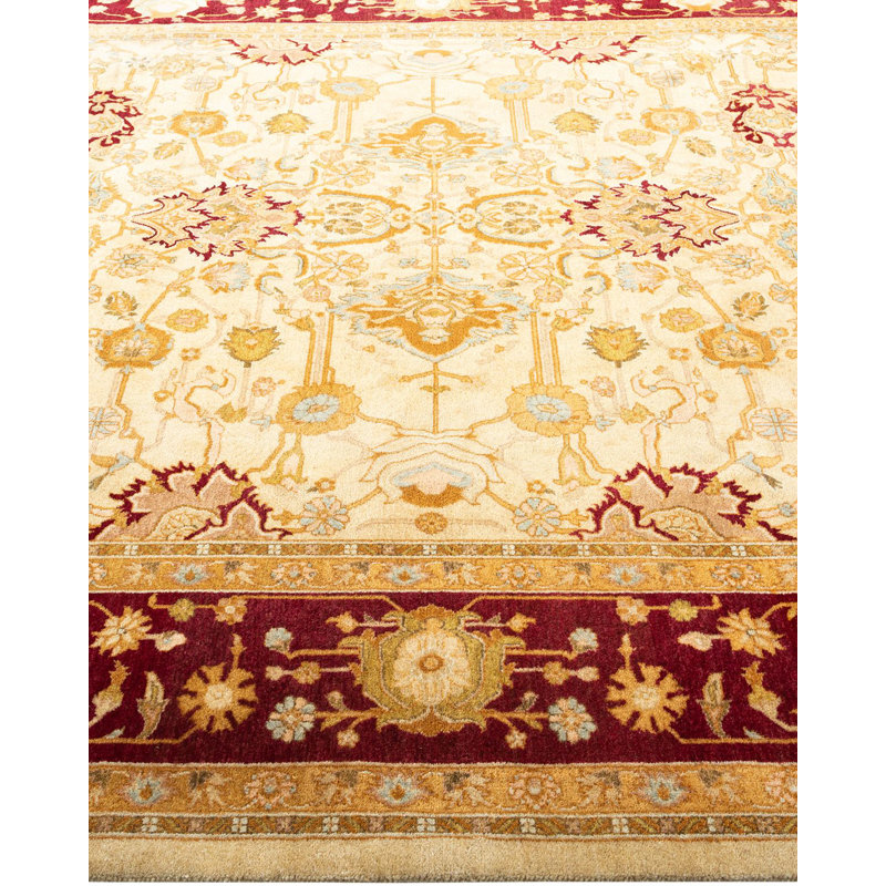 One-of-a-Kind 6' 2" X 9' 3" 2000s Wool Area Rug in Ivory