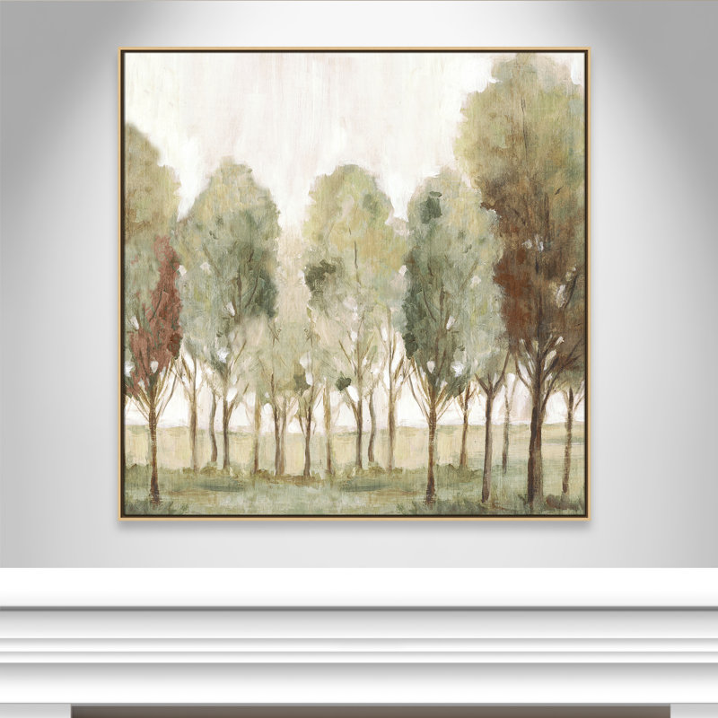 «Silent Fall I Print» par Eva Watts, L 46,5 po x H 46,5 po, Toile avec cadre, Flotteur naturel