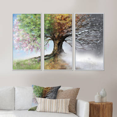 DiaNocheDesigns The Four Seasons Framed On Canvas by Aja Ann Print