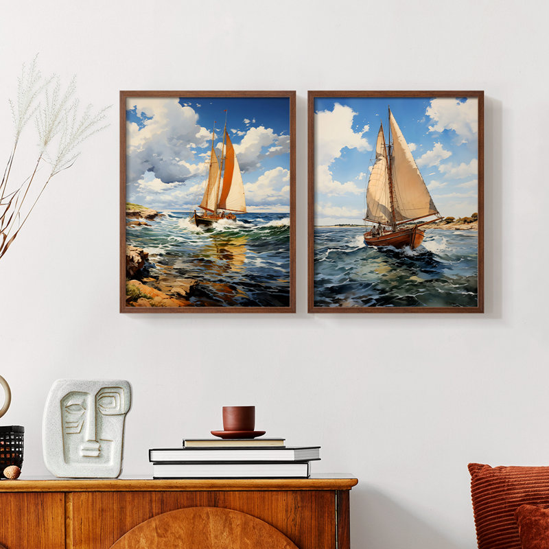 NAUTICAL Series CCCCXVII - Reproduction encadrée de qualité supérieure - prête à être accrochée - aucun clou requis - aucun clou requis
