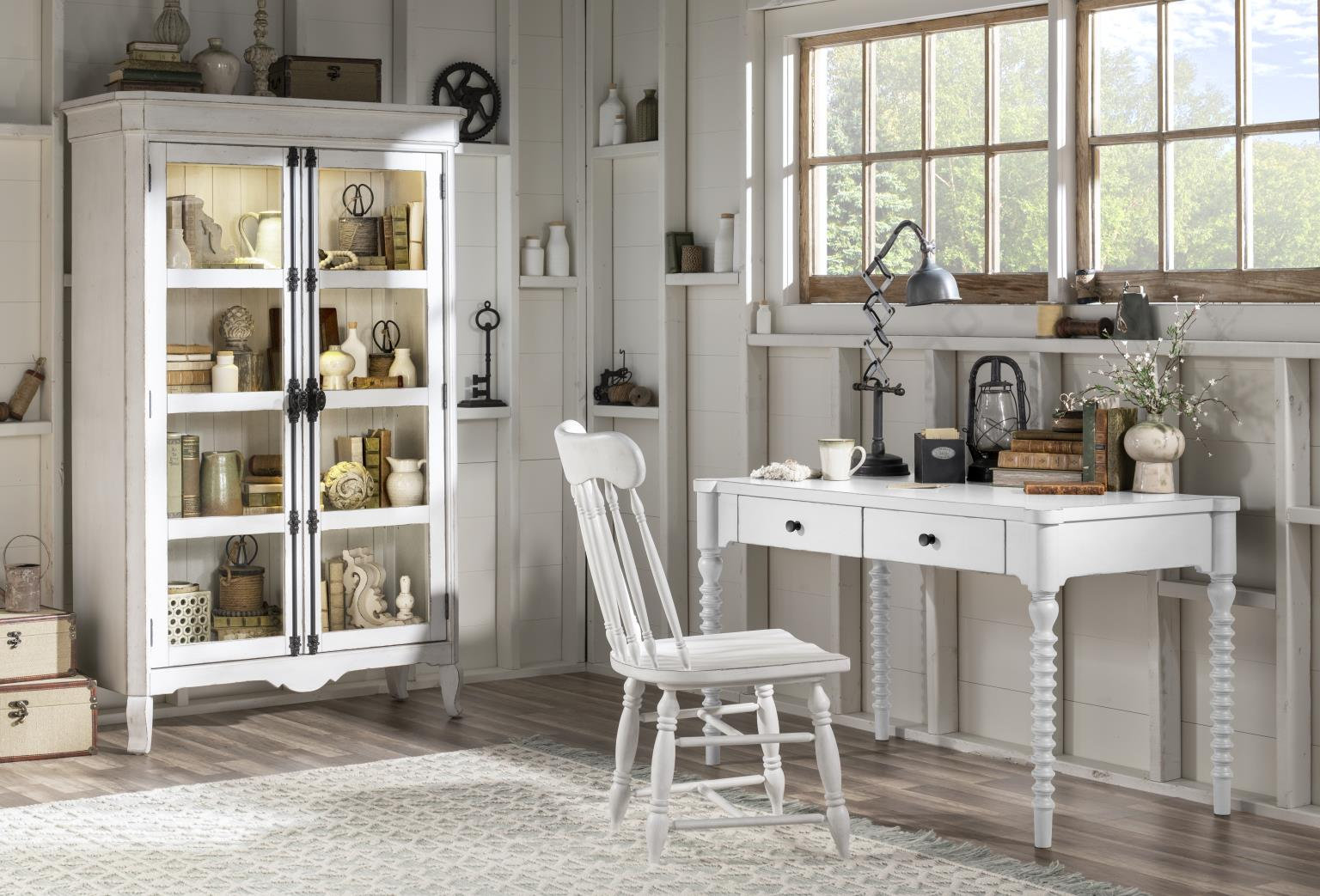 Country Living Vintage Market 52" 2-Drawer Desk, White