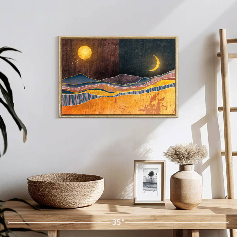 Blairs Dusk To Dawn, 19" X 13", Floating Frame Natural Wood