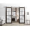 Porte de grange double robuste avec verre dépoli Planum 2132 Frêne Chocolat 13 pi, supports de rail argentés, portes intérieures modernes à panneaux pleins - 36 po x 80 po (2 x 18 po x 80 po) - Rail argenté