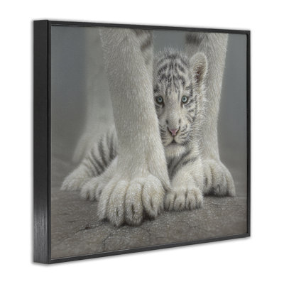 Abri de tigre blanc protégé, estampe numérique, design par Collin Bogle