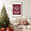 Christmas Des - Deer and Heart Tree, gris sur fond rouge, reproduction sur toile-1783061398-1783061400