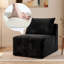 Canapé modulaire à compression noir en velours côtelé, fauteuil d'appoint sans pieds pour chambre à coucher