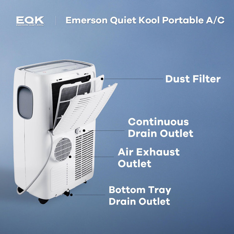 Emerson Quiet Kool 8000 BTU White Portable Air Conditioner with Remote