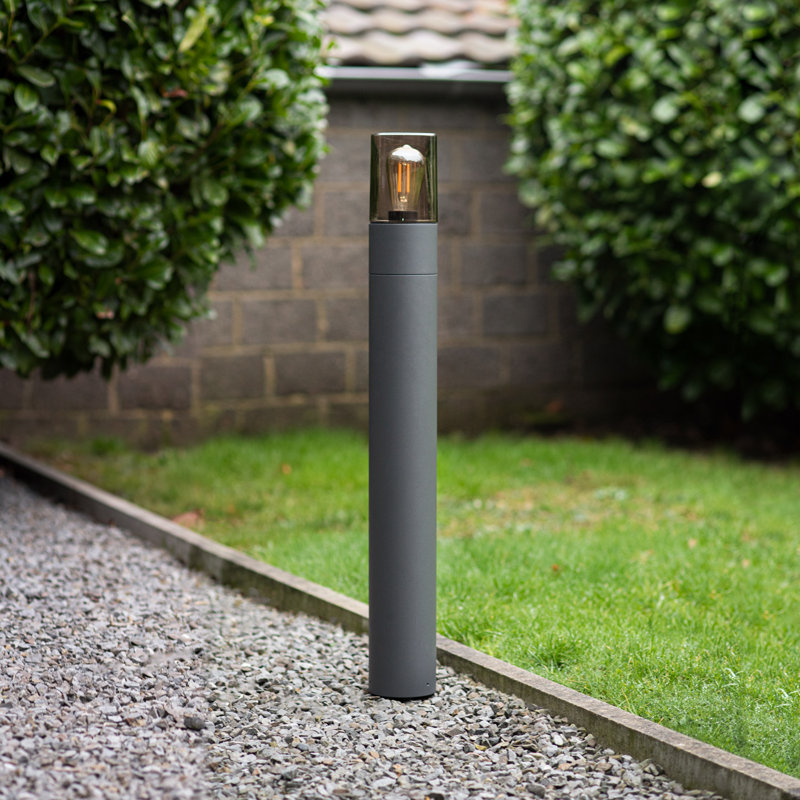 Daffodil Anthracite Metal Bollard Light, 90cm H x 11cm W x 11cm D