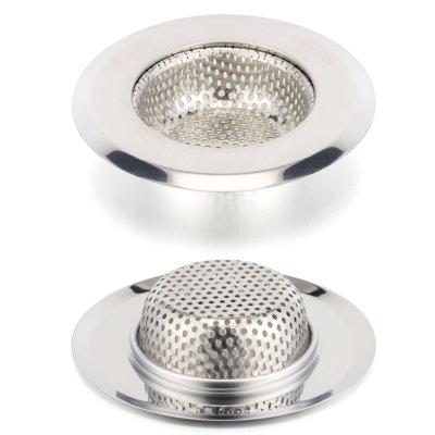 Ensemble de 2 crépines d'évier de cuisine en acier inoxydable pour évier de cuisine avec rebord large de 4,5 po de diamètre