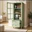 Armoire avec portes en verre et double tiroir-964594887