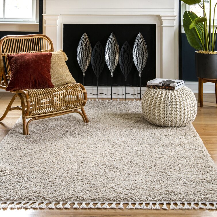 Cream Hand Woven Chunky Loop Jute Area Rug, 7x9