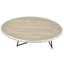 Table basse ovale en chêne gris patiné et noir