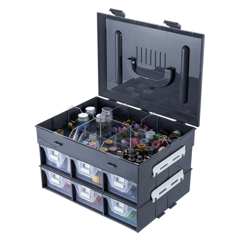 Plastic Stackable Desk Organiser with Drawers