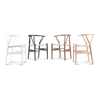Chaise en teinture blanche, structure en bois de frêne massif, siège tissé à la main à l'aide d'un cordon en papier, profondeur de 22,37 po, largeur de 21,59 po, hauteur de 29,88 po, poids de 23,88 lb, traitement à base d'huile, rembourrage de revêtement en feu