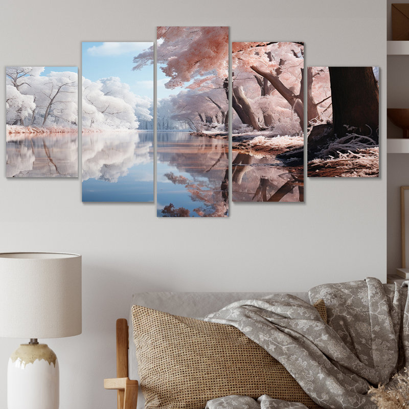 Winter Reverie Landscape IV - Landscape, reproduction d'art sur toile - 5 panneaux