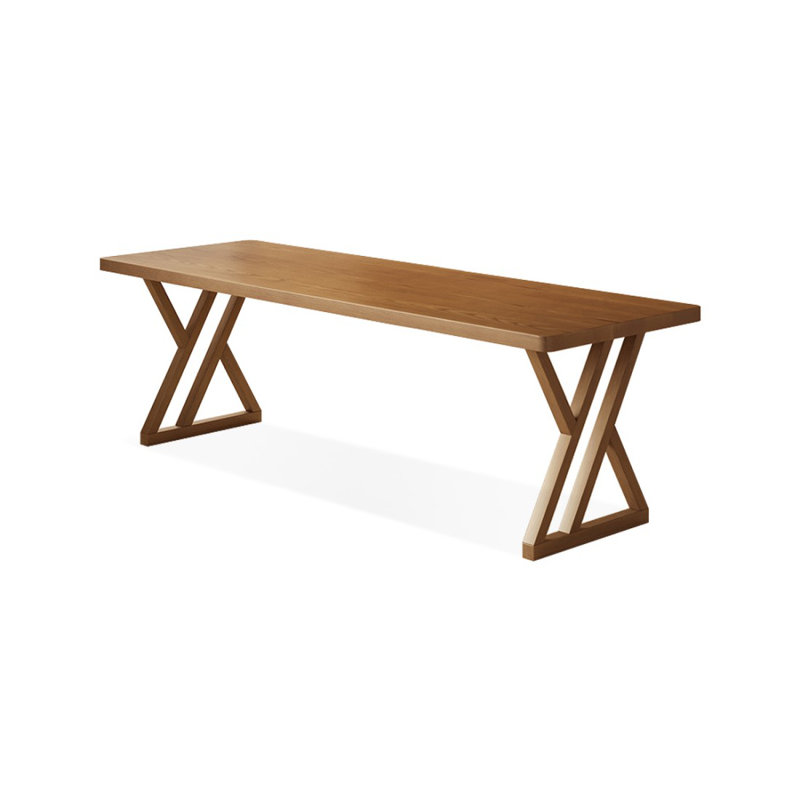 Bureau rectangulaire en bois massif noyer clair, H 29,53 po x l 78,74 po x P 31,5 po