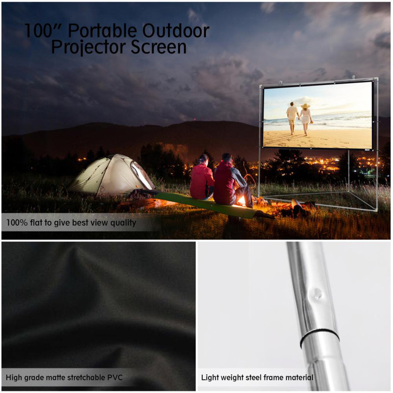 Pyle Outdoor Portable Projector Screen Projector Screen, 72"