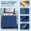 [Meuble-lavabo moderne bleu 36 po] Lavabo en céramique | Portes à fermeture douce et 4 tiroirs | Rangement pour petite salle de bain et design élégant-398774571