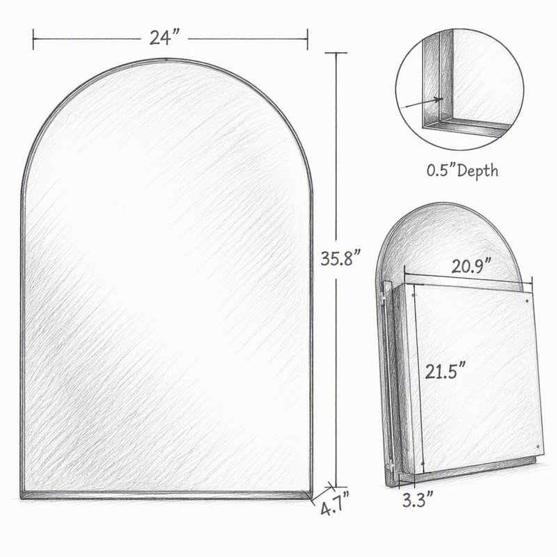 Pharmacie encastrable 24 po x 36 po, Noir mat