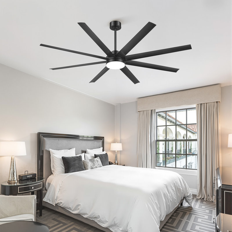  Ventilateur de plafond noir 72 "avec télécommande pour chambres et espaces de vie, 108 RPM, 71.65" Wide