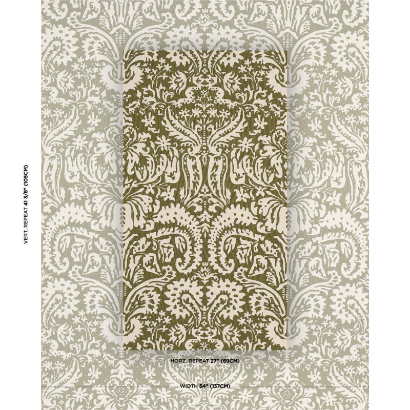 Schumacher X Veere Grenney Suffolk Damask Fabric