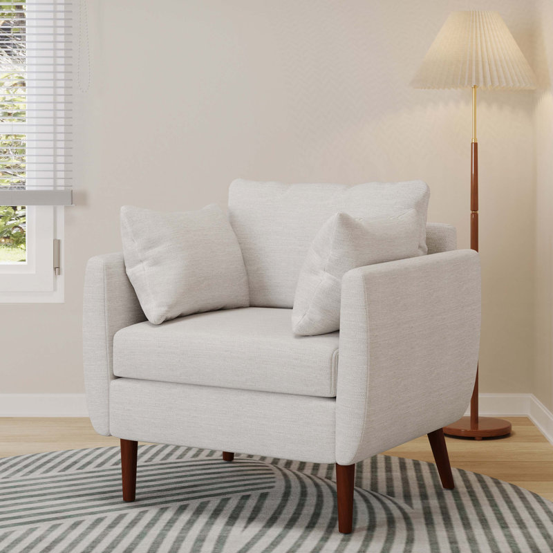 Fauteuil club d'appoint avec pieds en bois