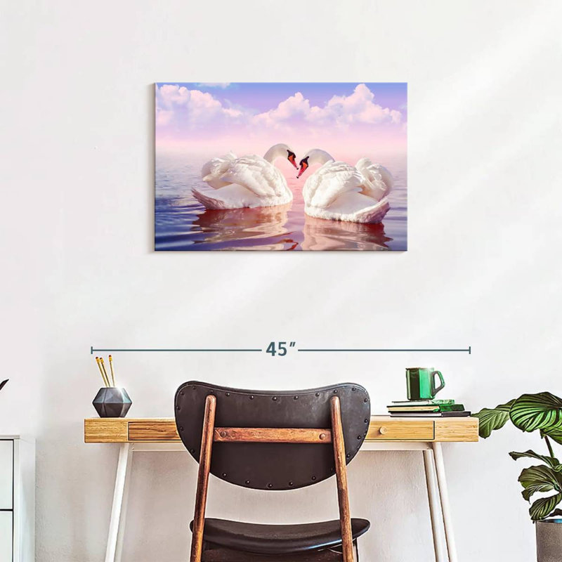 Brampt Two Swans, 20" H x 30" W