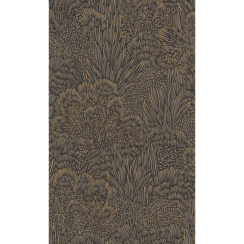 Rouleau de fleurs Einhorn, Noir / or