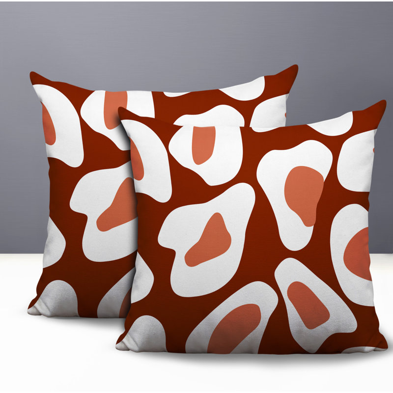 Oreiller réversible intérieur / extérieur Ziny, 20 x 20, Burnt Orange