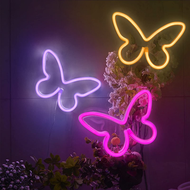 Enchanted 3-piece Butterfly Neon Light Set