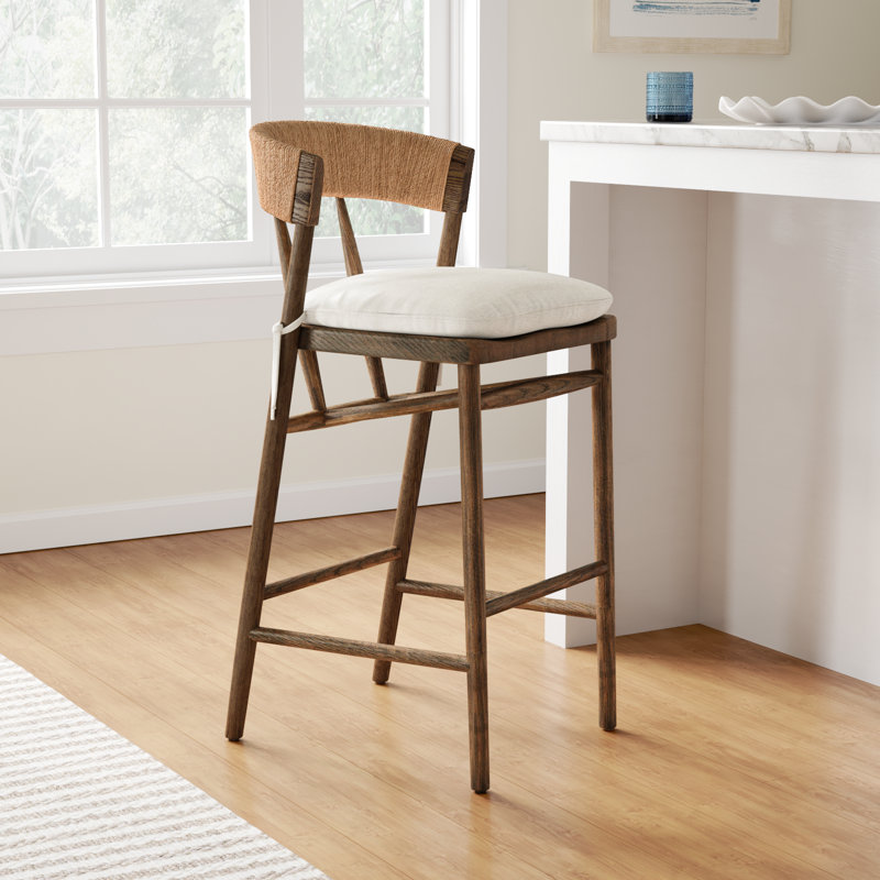 Siofra Woven Stool with Cushion, Oak