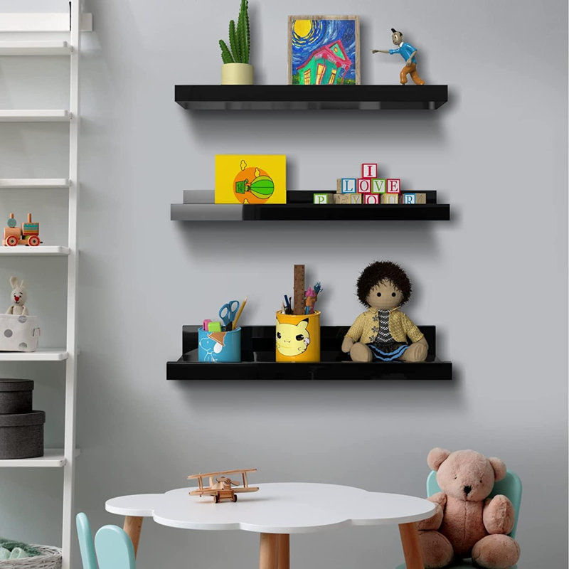 Raford 3 Piece Floating Shelf, Black
