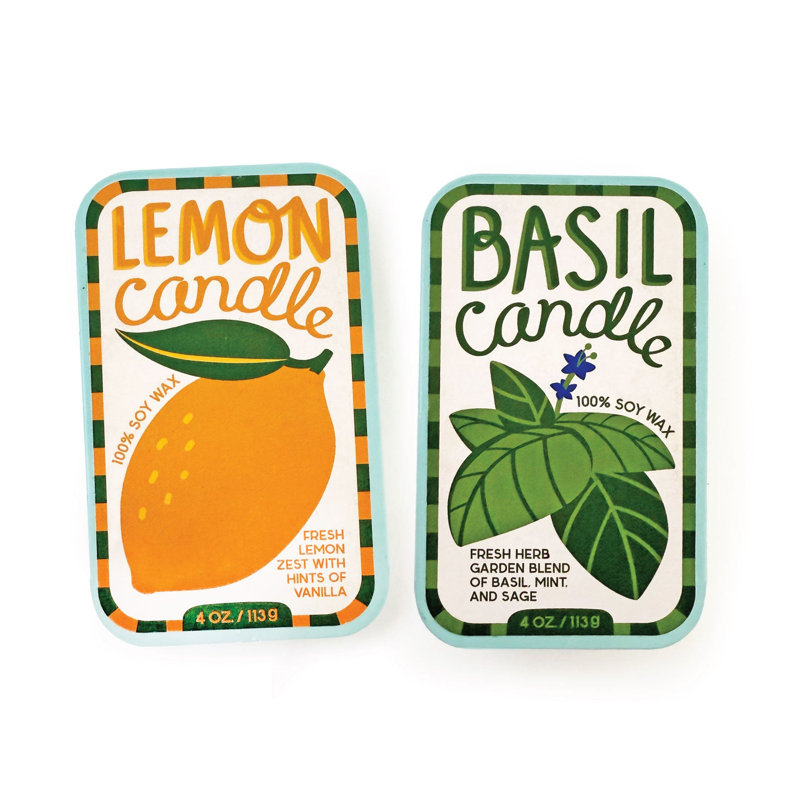 Basil & Lemon Candle Set of 2