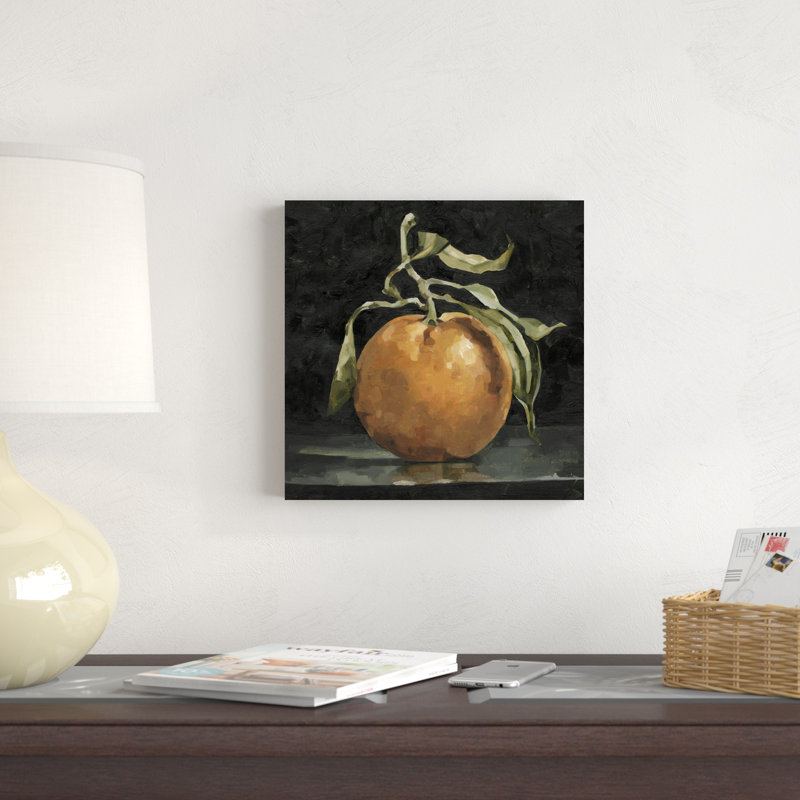«Dark Orange Deux II» par Emma Caroline - peinture sur toile tendue, H 12 po x l 12 po