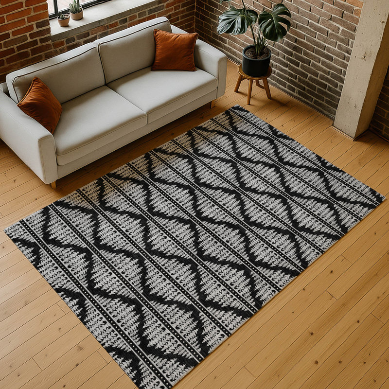 Tapis intérieur / extérieur lavable à la machine Chantille ACN2985, Noir, 10 pi x 14 pi