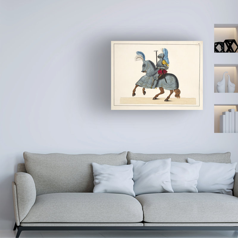 Art sur toile de l'histoire de la chevalerie de 1843 par Frederic Martin Martin Von Reibisch, H 14 po x l 19 po