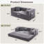 Canapé-lit futon convertible de 200 cm avec poche de rangement et porte-gobelets, canapé-lit modulable en velours côtelé, canapé-lit gigogne pour salon, aucun assemblage requis-1976803532