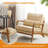 Lemley Mid Century Solid Wood Accent Chair Upholstered Armchair With An Extra Pillow （Set Of 2)-1868521248