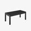 Table basse d'extérieur en aluminium toutes saisons, table d'appoint à lattes de patio noir avec un design durable et élégant pour tout jardin ou terrasse