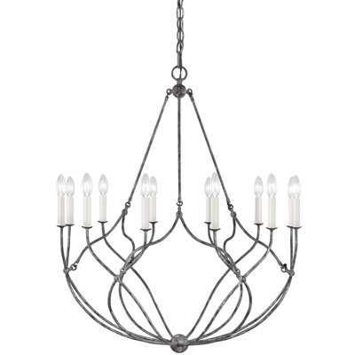 Lustre empire à 12 lumières de style bougie Cirone par Chapman & Myers