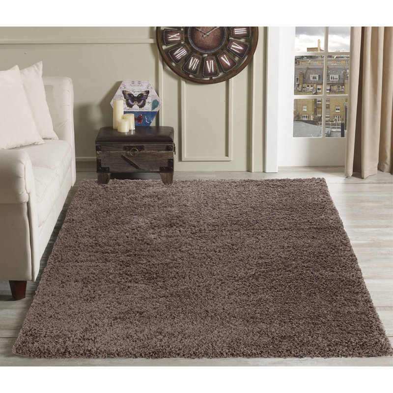 Esterly Shaggy Brown Rug, Rectangle 120 x 170cm