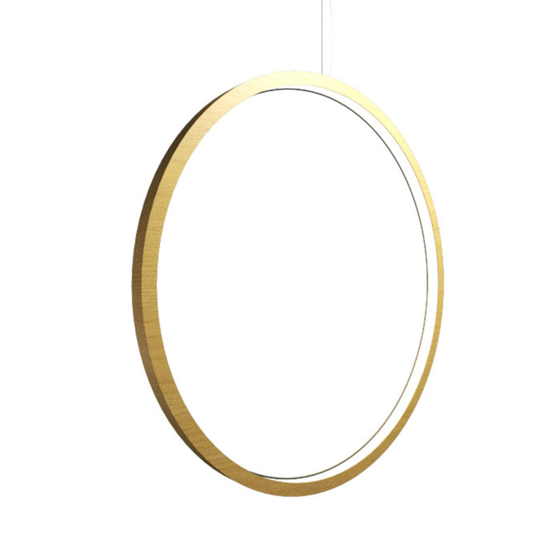 Luminaire suspendu avec cadre 1297 DEL, 27.56" H x 27.56" W x 27.56" D, Organic Gold