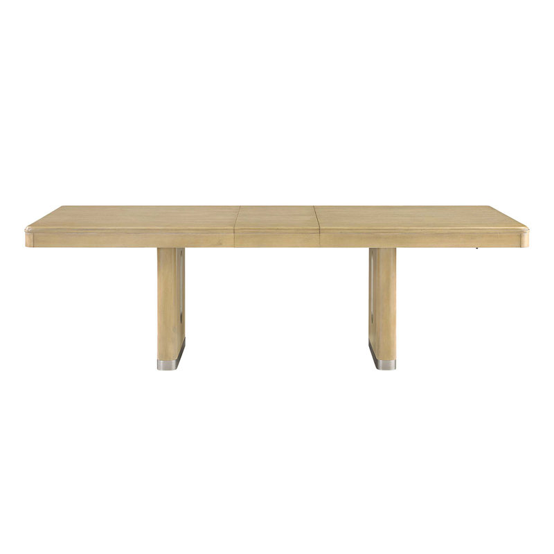 Table de salle à manger extensible avec base à double piédestal