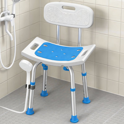 Heavy Duty Shower Chair With Removable Back 400 Lbs Capacity Bath Seat For Seniors