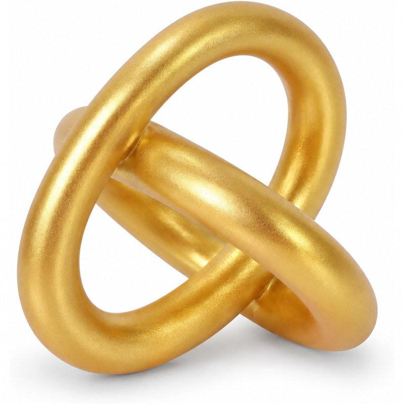 Resin Gold Double Loop Knot Indoor Sculpture