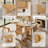 Solid Wood Drop‑Leaf Folding Dining Table with Storage, Lockable Wheels & Adjustable Legs（Includes table only）-133205961